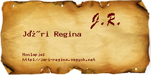 Jári Regina névjegykártya
